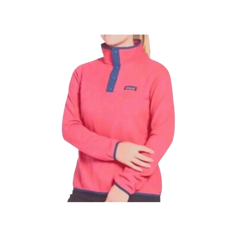 Patagonia Women's Micro D Snap-T Button Pullover Pink Fleece Outdoor Hiking M